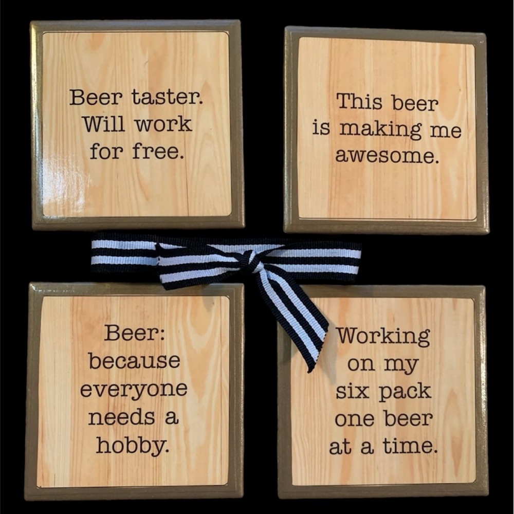COASTERS (set of 4) perfect for the MAN CAVE | beer lover | TEGESTOLOGIST